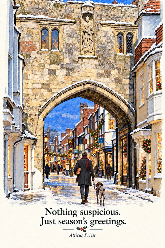 Atticus Priest Christmas Card - Nothing Suspicious