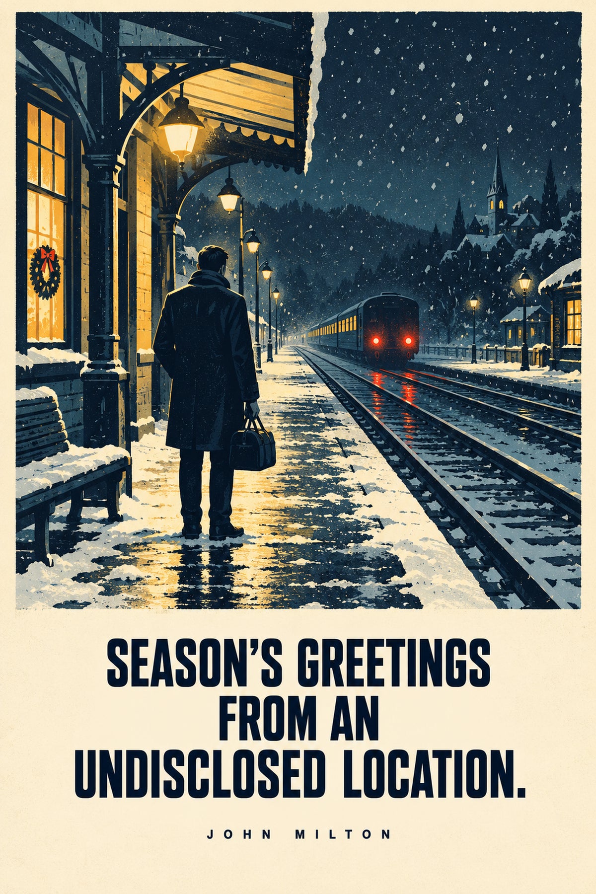 John Milton Christmas Card - Undisclosed Location